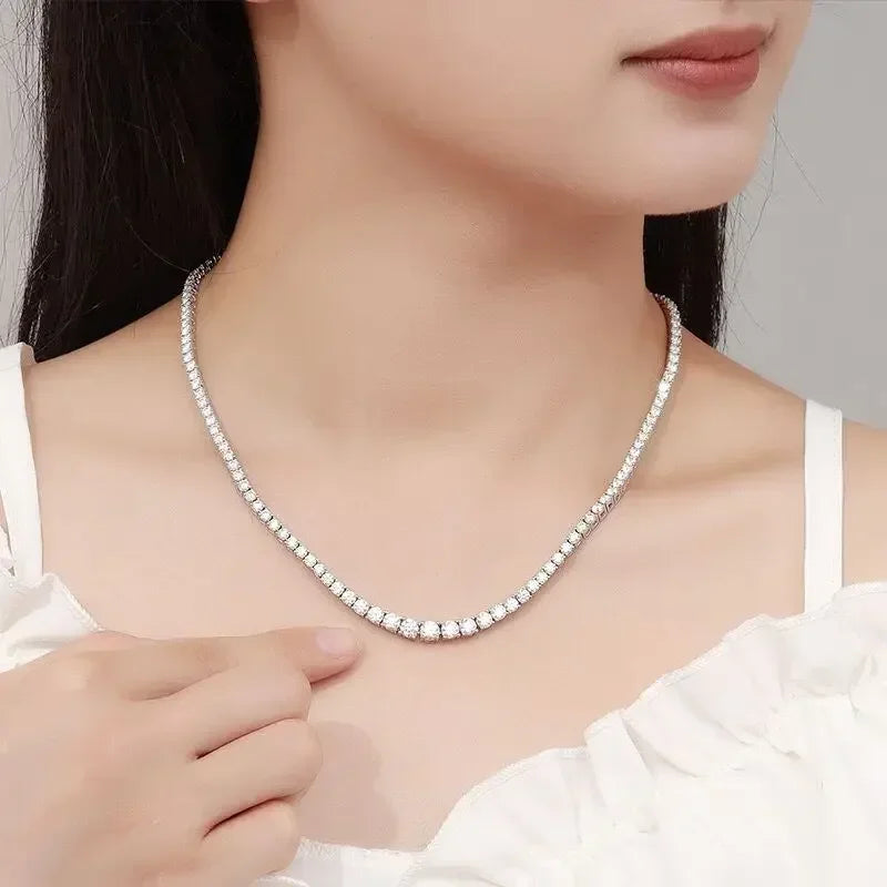 Sterling Silver Zircon Necklace