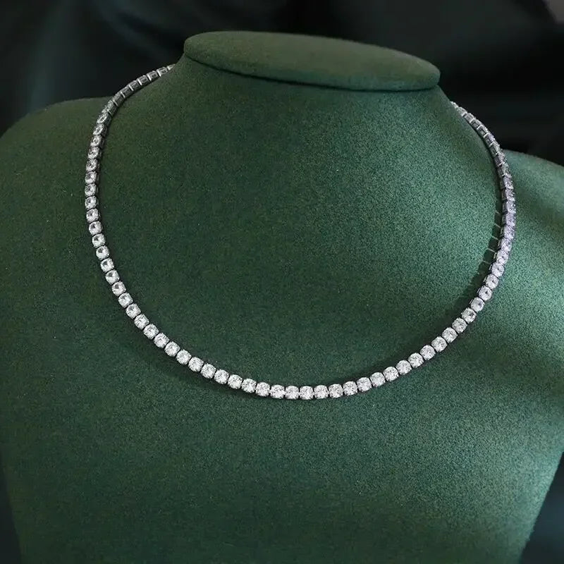 Sterling Silver Zircon Necklace