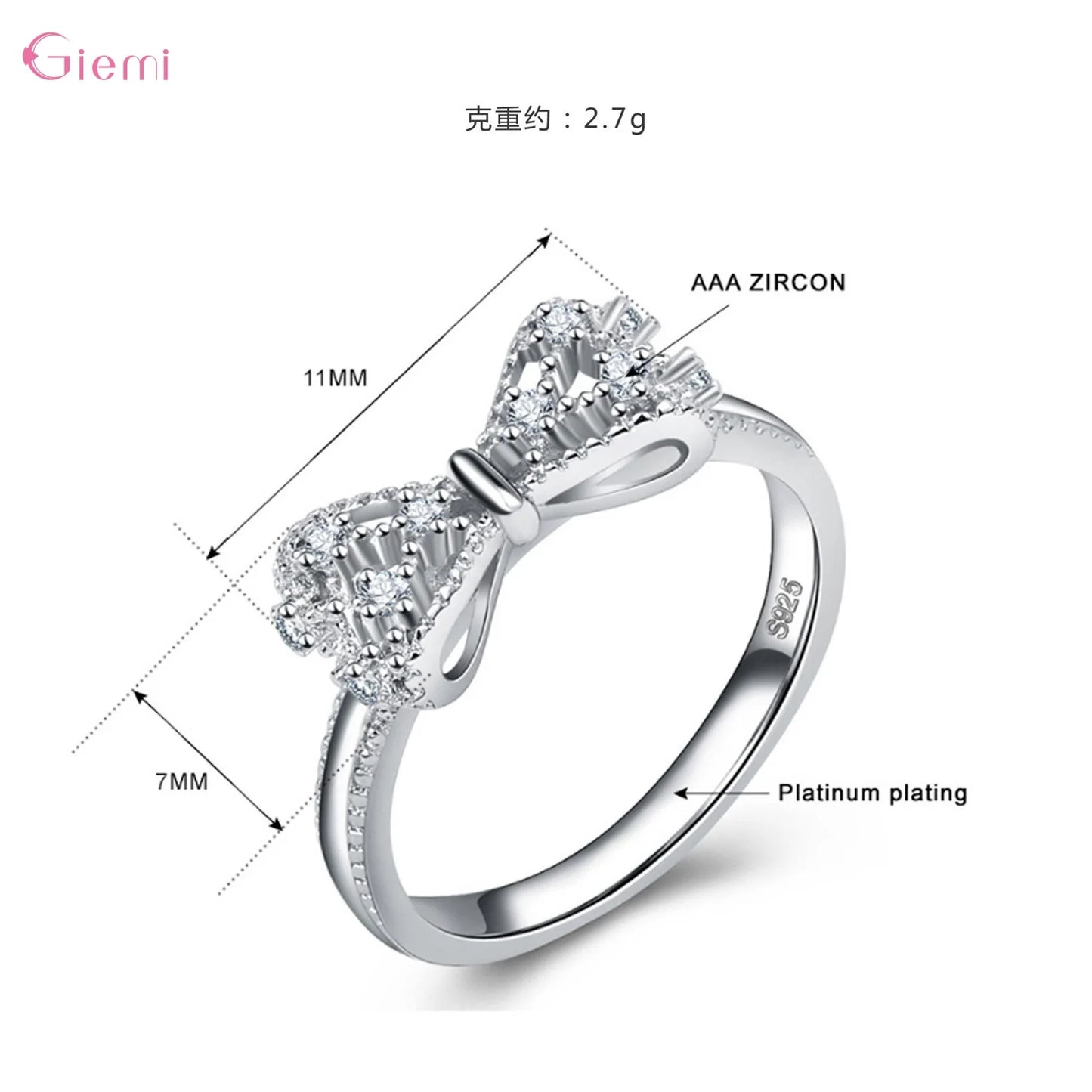Sterling Silver Bowknot Ring