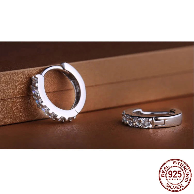 Sterling Silver Crystal Circle Earring